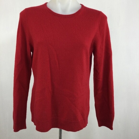 Charter Club Cashmere Luxury Women Crew Neck Pullover Sweater Red Sz L Petite - Picture 13 of 13